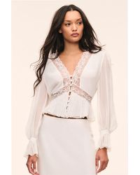 LoveShackFancy - Thessira Silk Lace Blouse For - Lyst