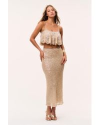 LoveShackFancy - Lyndy Sequin Maxi Skirt For - Lyst