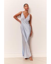 LoveShackFancy - Iridia Satin Maxi Slip Dress For - Lyst