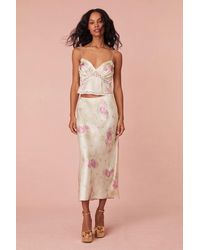 LoveShackFancy - Castle Floral Midi Skirt - Lyst