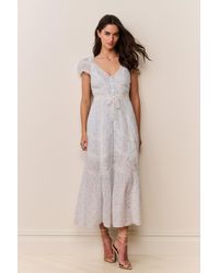 LoveShackFancy Francilla Cotton Midi Dress For in Pink | Lyst