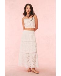 LoveShackFancy - Miloti Eyelet Lace Maxi Skirt For - Lyst
