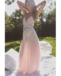 LoveShackFancy - Arlissa Silk Lace-Detailed Maxi Dress For - Lyst