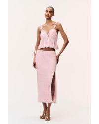 LoveShackFancy - Silvia Floral Crepe Midi Skirt For - Lyst