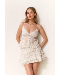LoveShackFancy - Serevina Lace Printed Cotton Mini Skirt For - Lyst