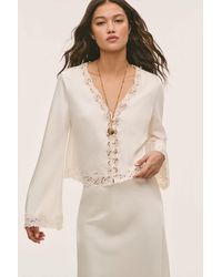 LoveShackFancy - Fioretta Lace-Trimmed Crepe Top For - Lyst
