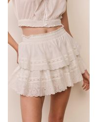 LoveShackFancy - Ruffle Mini Skirt - Lyst