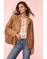 LoveShackFancy - Geraline Suede Fringe Jacket For - Lyst