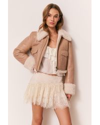LoveShackFancy - Pansy Cropped Shearling Jacket For - Lyst