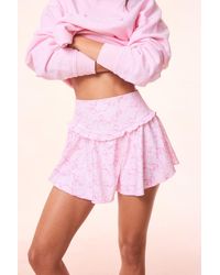 LoveShackFancy - Vanina Bow Print Active Skort For - Lyst