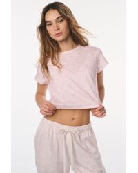 LoveShackFancy - Rubin Bow Print Cropped Tee For - Lyst