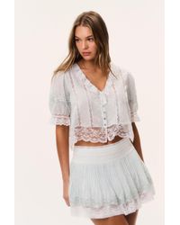 LoveShackFancy - Levant Cotton Lace-Trimmed Mini Skirt For - Lyst