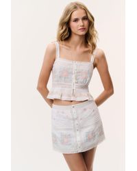 LoveShackFancy - Bresson Embroidered Cotton Mini Skirt For - Lyst