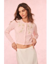 LoveShackFancy - Nadima Cotton Embroidered Cardigan For - Lyst