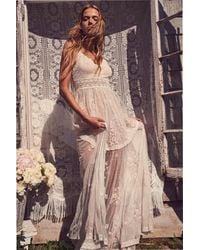 LoveShackFancy - Valmy Embroidered Tulle Maxi Dress For - Lyst