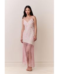 LoveShackFancy - Evalette Floral Fringe Maxi Dress For - Lyst