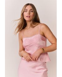 LoveShackFancy - Arise Lace Bow Satin Top For - Lyst
