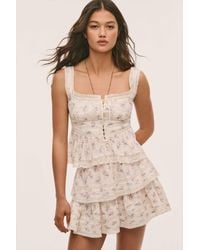 LoveShackFancy - Kaelin Floral Cotton Top For - Lyst