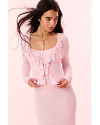 LoveShackFancy - Nilah Stretch Knit Cardigan For - Lyst