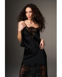 LoveShackFancy - Constantina Satin & Lace Top For - Lyst
