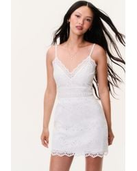 LoveShackFancy - Peppy Eyelet Cotton Mini Dress For - Lyst