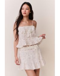 LoveShackFancy - Willia Floral Embroidered Cotton Mini Skirt For - Lyst