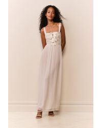 LoveShackFancy - Lovelace Banded Bow Sheer Maxi Dress For - Lyst