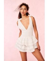 LoveShackFancy - Soira Heart Eyelet Lace Mini Dress For - Lyst