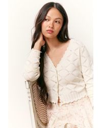 LoveShackFancy - Petra Knit Heart Argyle Cardigan For - Lyst