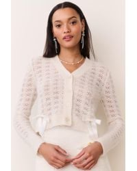 LoveShackFancy - Lilly Alpaca-Blend Bow Cardigan For - Lyst