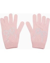 LoveShackFancy - Coline Rhinestone Bow Wool-Blend Gloves For - Lyst