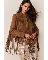 LoveShackFancy - Maelis Suede Fringe Jacket For - Lyst