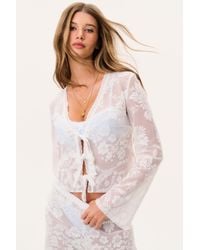 LoveShackFancy - Stacellea Sheer Lace Top For - Lyst
