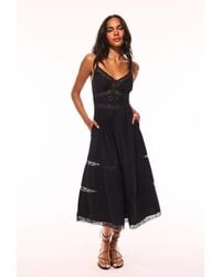 LoveShackFancy - Catryn Lace Bow Cotton Midi Dress For - Lyst