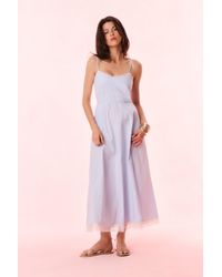 LoveShackFancy - Sandara Cotton Pinstripe Midi Dress For - Lyst