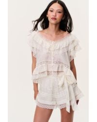 LoveShackFancy - Emanuela Silk Lace Shorts For - Lyst