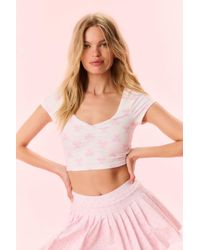 LoveShackFancy - Kudura Cropped Active Top For - Lyst