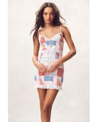 LoveShackFancy - Solier Patchwork Print Mini Dress For - Lyst