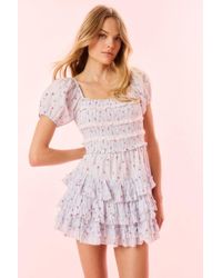 LoveShackFancy - Fellows Cotton Floral Ruffle Mini Dress For - Lyst