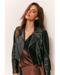 LoveShackFancy - Nyssara Distressed Leather Jacket For - Lyst