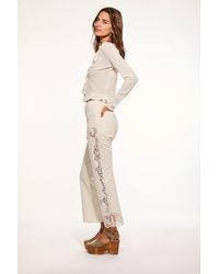 LoveShackFancy - Maia Cropped Crochet-Trimmed Pant For - Lyst