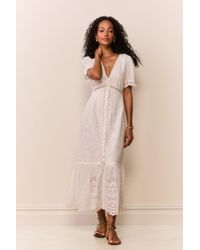LoveShackFancy Francilla Cotton Midi Dress For in Pink | Lyst LoveShackFancy Francilla Cotton Midi Dress For in Pink | Lyst