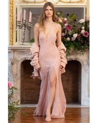 LoveShackFancy - Carella Silk Floral Stripe Maxi Dress For - Lyst
