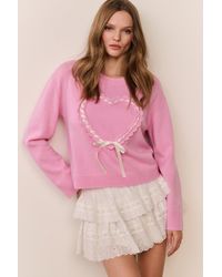 LoveShackFancy - Juna Wool-Cashmere Heart Pullover For - Lyst