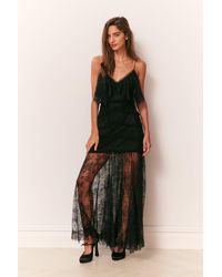 knee length dresses for ladies Buy White Boho Summer Maxi Dress Embellished with Lace on the Front Yoke main image 0