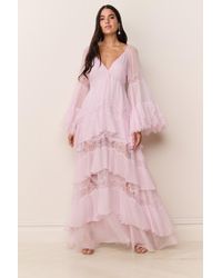 LoveShackFancy Emalia Embellished Lace Maxi Dress For in Pink | Lyst