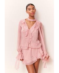 LoveShackFancy - Linette Polka Dot Ruffle Blouse For - Lyst