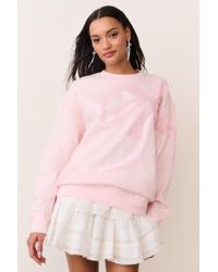 LoveShackFancy - Palo Sequin Bow Fleece Pullover For - Lyst