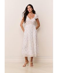 LoveShackFancy - Suvi Floral Cotton Midi Dress For - Lyst