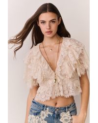 LoveShackFancy - Caper Lace Ruffle Crop Top For - Lyst